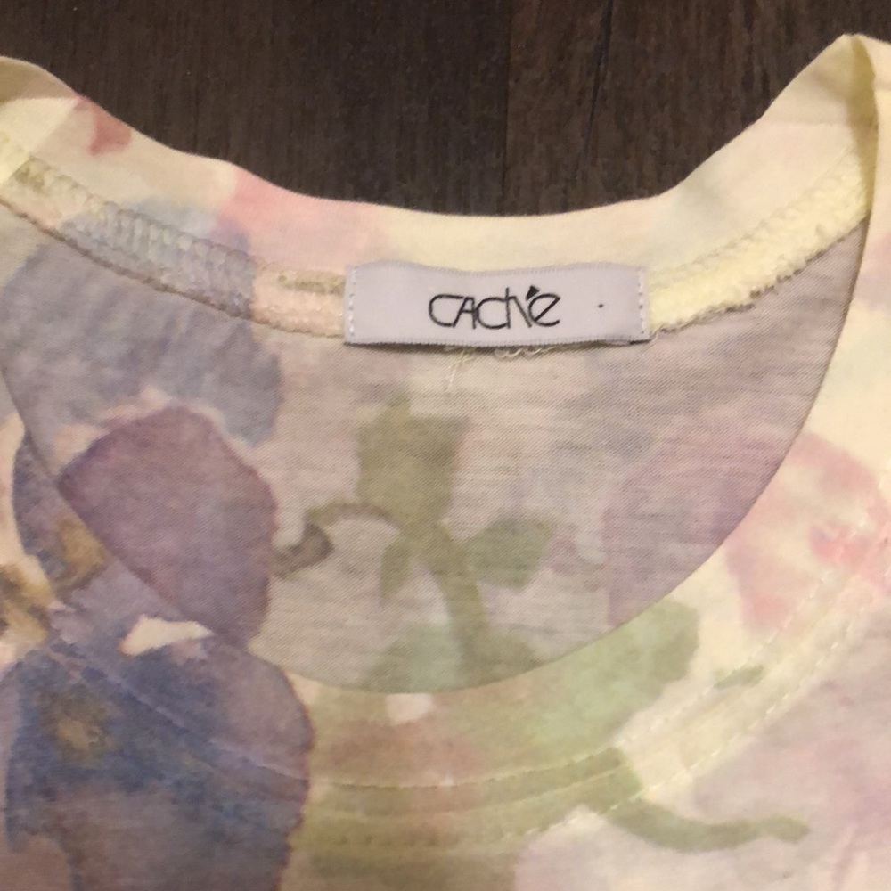 Cache Medium Multiple Colors Floral Scoop Neck Sh… - image 6